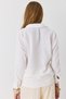 White Flexible Linen Ayrobin Fabric Shirt with Collar, Loose Front and Short Back, Long Form Shirt - 4