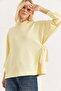 Yellow Modal Fabric Hooded Collar Oversize Tunic with Tie Sides and Flexible Texture - 4