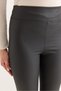 Black Matte Leather Textured High Waist Comfortable Cut Straight Leggings Suitable for Daily Use - 4