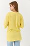 Yellow Knitted Fabric Crew Neck Relaxed Fit Short Sleeve T-Shirt with Gold Chain Detail - 4