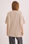Mink Soft Textured Cotton Crew Neck Drop Shoulder Loose Oversize T-Shirt - 2
