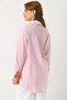 Pink Woven Fabric Shirt Collar Drop Shoulder Oversized Stone Detailed Buttoned Shirt - 5