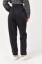 Black Cotton Fabric High Waist Fit-Cut Woven Jean Trousers with Pockets and Zipper Detail - 5