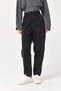 Black Cotton Fabric High Waist Fit-Cut Woven Jean Trousers with Pockets and Zipper Detail - 3