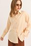 Melon Soft Textured Satin Fabric Buttoned Long Sleeve Oversize Classic Collar Shirt - 4