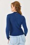 Saks Cashmere Textured High Collar Long Sleeve Blouse with Transparent Detail and Slim Fit - 5