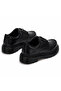 Men's Matte Black Laced Thick Soled Classic Shoes with 5 cm Heel - 3