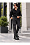 Men's Matte Black Laced Thick Soled Classic Shoes with 5 cm Heel - 6