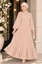 Women's Pleated Chiffon Hijab Evening Dress Sb0019 - 4