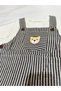 Boy's Striped Slopet Set with Teddy Bear - 2-Piece Set - Salopet Combination with Inner Bodysuit - 4