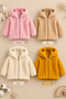 Baby Kids Zippered Hooded Plush Welsoft Winter Cardigan - Pink - 3