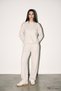 Women's Beige Oversize Hooded 3-Yarn Sweatshirt Set – Relaxed Fit Sweatshirt & Wide-Leg Pants