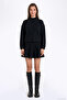 High Collar Oversize Knitwear Cardigan Black - 4