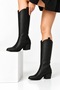 Ptc Vendy Heeled Women's Cowboy Boots Floter Pattern-Black - 3