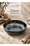 Toledo 17 cm Blueport Bowl – Salad & Appetizer Presentation Bowl |   Patterned Stylish Serving Bowl