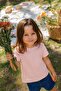 Label Detailed T-Shirt 2-10 Years Powder Pink