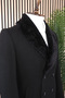 Jancarlucci̇ Men's K Double-Breasted Slim Fit Black Detachable Fur Collar Detailed Cashmere Coat - 5