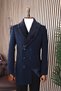 Jancarlucci̇ Men's K Double-Breasted Slim Fit Navy Blue Detachable Fur Collar Detailed Cashmere Coat - 6