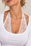 White Lace-Up Lace-Up Gothic Y2K Long Sleeve 95% Cotton Blouse - 4