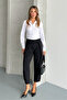 Pleated Balloon Fit Ankle Length Fabric Trousers - 2
