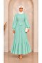 Pleated Chiffon Hijab Dress Mint Green