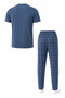 Men's Comfortable Fit Round Neck Short Sleeve Cotton Pajama Set 9055 - 6