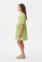Girl's Elastic Waist Ribbon Detailed Dress - 3