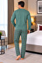 Men's Interlock Comfortable Fit Plaid Round Neck Cotton Pajama Set 6860 - 5