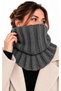 Women's Scarf Neck Warmer Anthracite Gray Thick Knitted Winter Wear