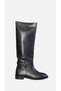 Talisman Genuine Leather Short Heel Zipperless Long Women's Boots - Black Leather - 4