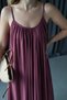 Wine-Colored Dress with Ruched Collar and Straps 3173 - 2