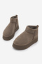 Women's Thick Sole Fur Lined Ankle Boots Tefis Mink Suede