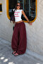 Burgundy Stoperli Barrel Fit Brushed Inside Women's Sweatpants Mg2687 - 5