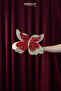 Christmas Ornament Ponsetya Butterfly Glittery Claret Red 32 cm