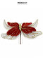 Christmas Ornament Ponsetya Butterfly Glittery Claret Red 32 cm - 3