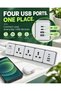 Extension Power Socket 3 Outlet + USB with 3M Cable – Multi Plug Power Strip with Switch, High-Quality Copper Extension Board for Home & Office - 3