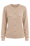 Camel Flato Buttoned Cardigan with Pockets