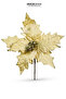 Christmas Ornament Ponsetya Gold Edged Glitter Gold 30 cm - 3
