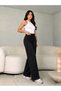 Soft Touch Soft Textured Modal High Waist Flexible Wide Leg Pants - 5
