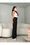 Soft Touch Soft Textured Modal High Waist Flexible Wide Leg Pants - 4