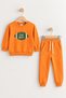 Unisex Children's Printed Printed 3-Pocket Sweatshirt/Pants Set of 2 Orange - 4