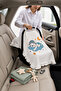 100% Muslin Baby Stroller Cover with Ruffle Detail and Sleeping Bear Pattern, White 70X110 cm - 2