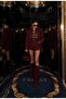 Garda Woven Burgundy Oversize Blazer Jacket - 2