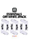 Essentials Off-White - White 3Pack Unisex Sports & Lifestyle Towel Sole Organic Cotton 3-Piece Sock Set
