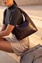 Women's Large Volume Single Handle Soft Form Casual Shoulder Bag Zeray Brown - 6