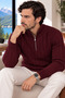 Half Zipper Detailed Sports Knitwear Men's Sweater - 2