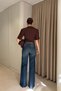 Dirty Stitched Jean Design with Flaps - Dark Blue - 6