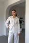 Premium Embroidered Imported Shirt - Ecru - 3