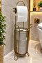 AngDesign Metal Basket Toilet Paper Holder Stand - Antique