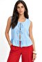 Mixray Ruffled Front Lace-Up Blouse